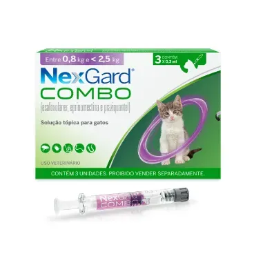 Nexgard Combo Antipulgas, Sarna e Vermifugo_3 aplicadores_frente